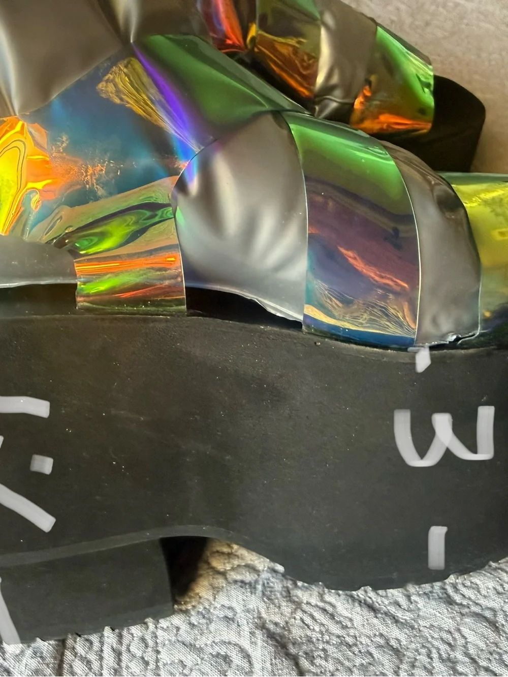 Bought at H&M FUN Iridescent Black VR/AR Accessory Strap SANDALS 4inch/3inch pad